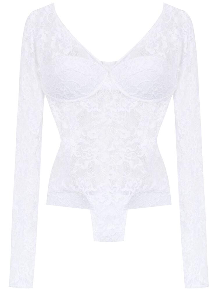 Amir Slama long sleeved lace bodysuit - White Cover