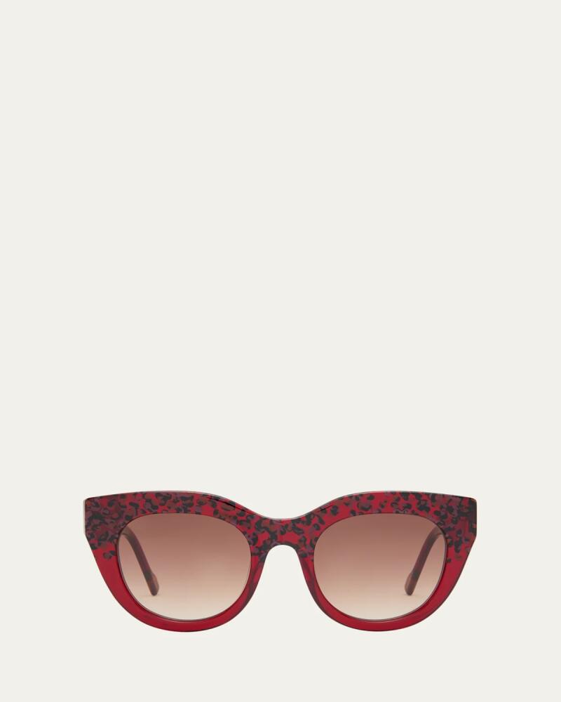 Le Specs AIRY CANARY II Red Acetate Cat-Eye Sunglasses Cover