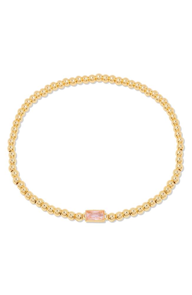 Brook and York Kylie Birthstone Beaded Stretch Bracelet in Gold - October Cover