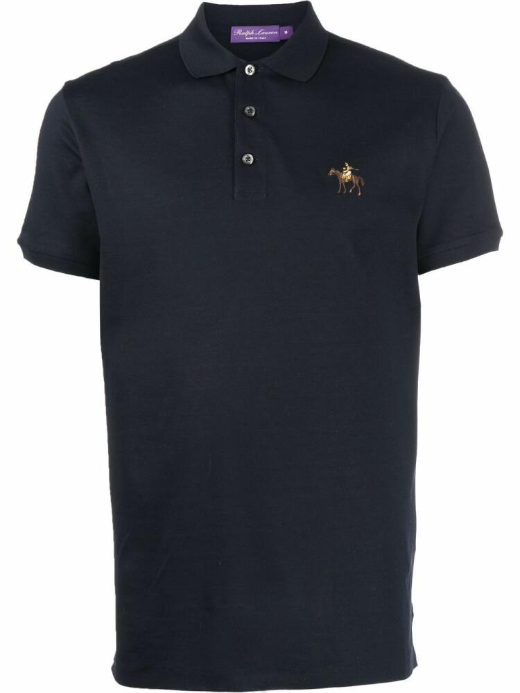 Ralph Lauren Purple Label embroidered logo polo shirt - Blue Cover