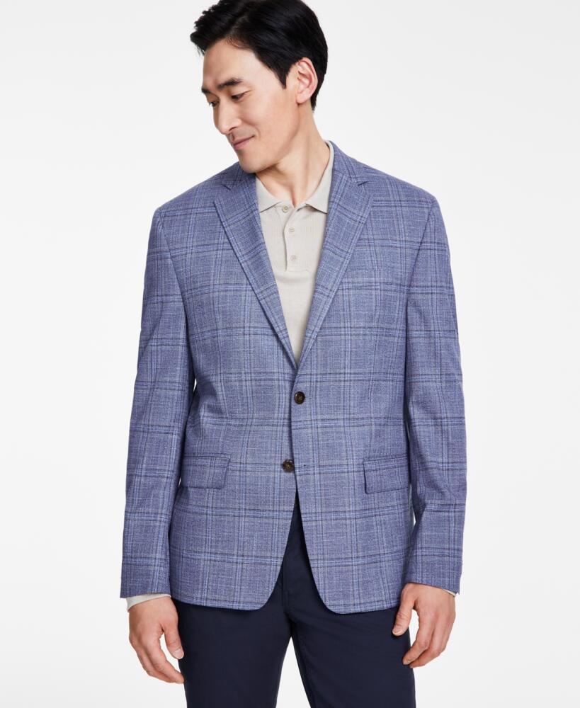 Michael Kors Men's Classic-Fit Plaid Sport Coat - Blue/brown Cover