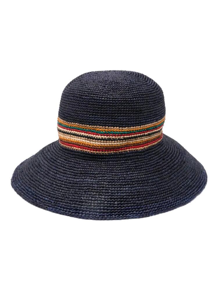 Paul Smith contrast-panel straw hat - Blue Cover