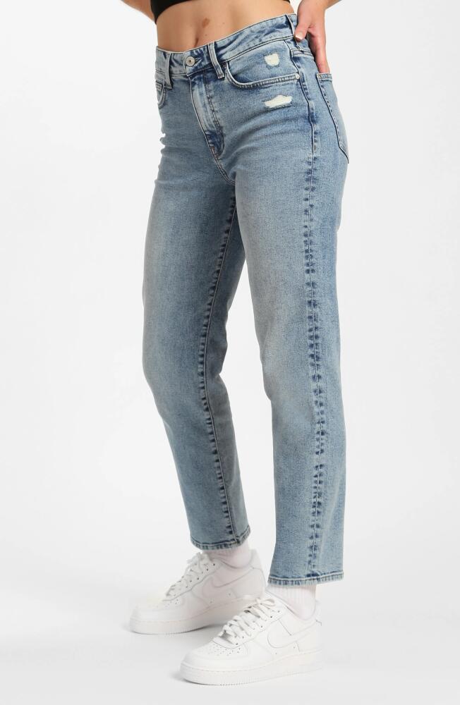 Brooklyn Industries Liberty Destroyed Straight Leg Organic Cotton Blend Jeans in Light Destroyed Denim Cover