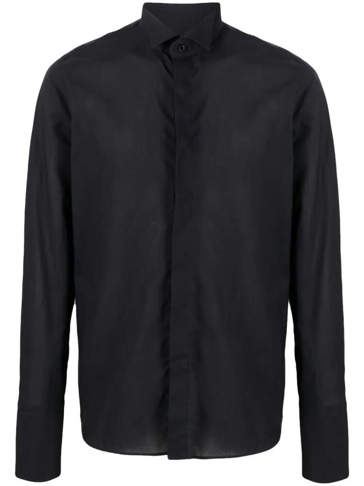 Tagliatore concealed-fastening cotton shirt - Black Cover