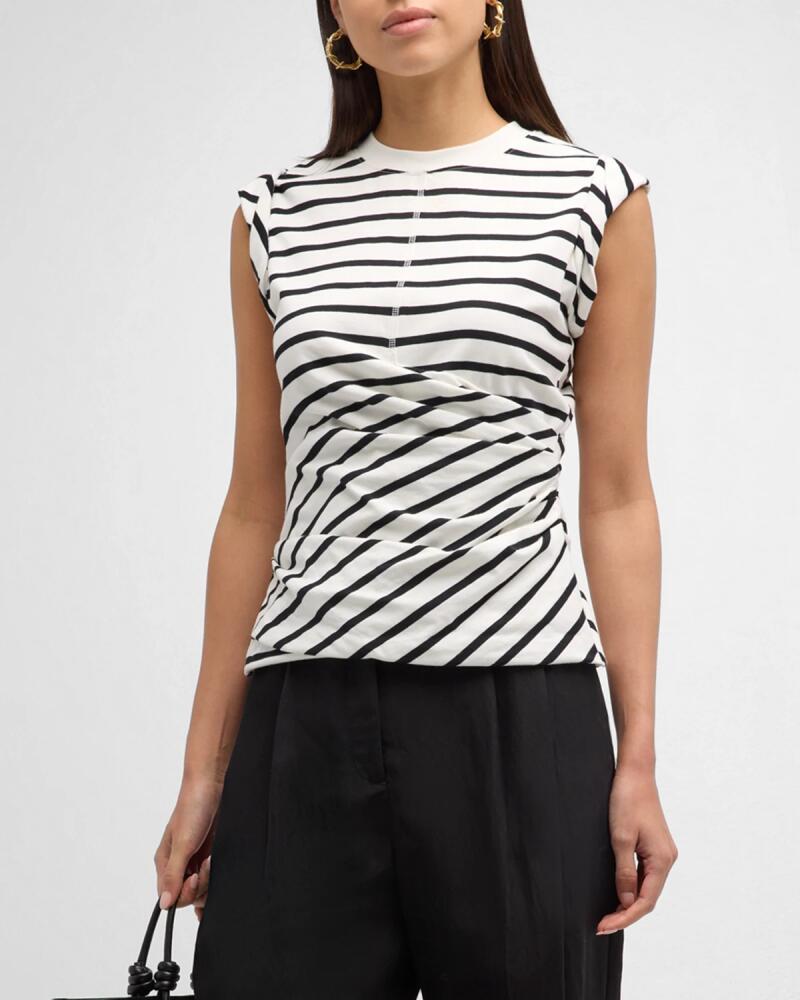 3.1 Phillip Lim Stripe Draped Jersey Top Cover