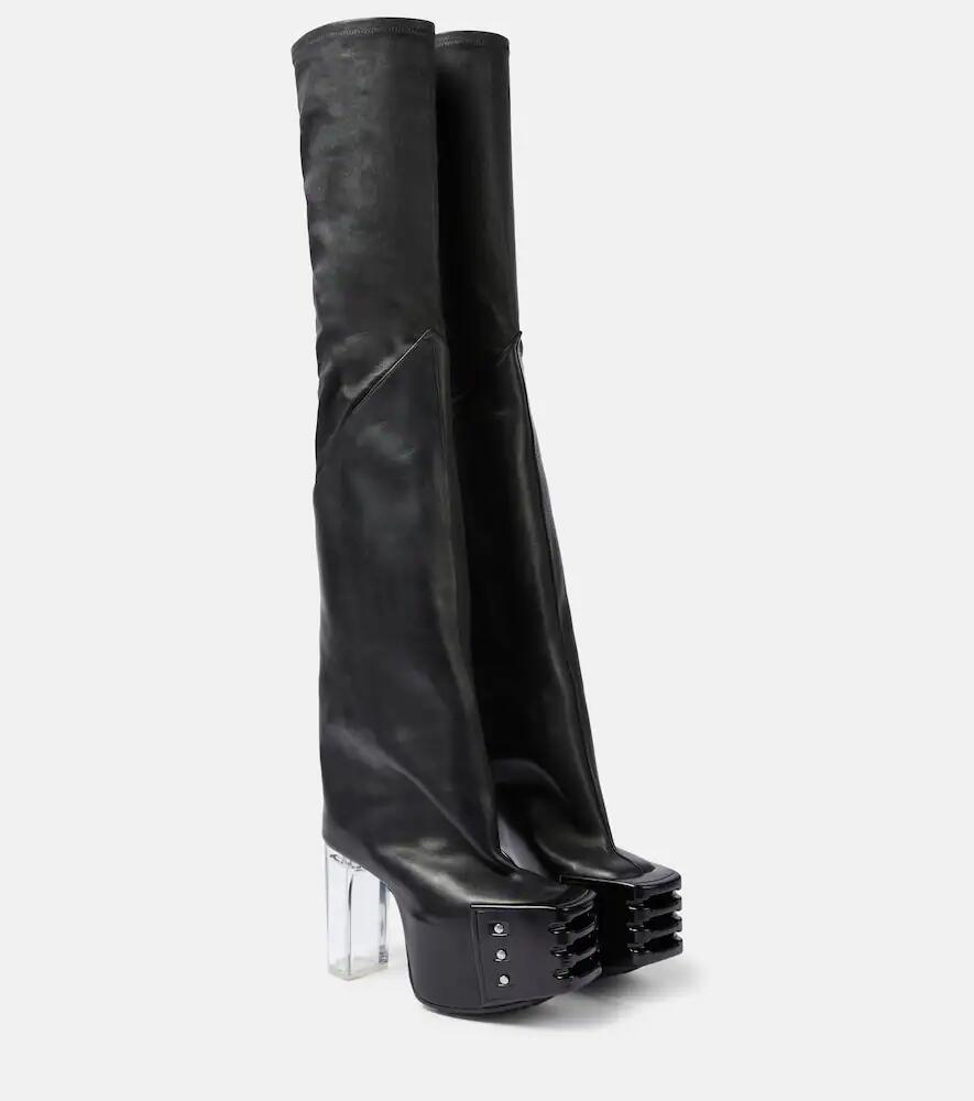 Rick Owens Platform leather over-the-knee boots Cover