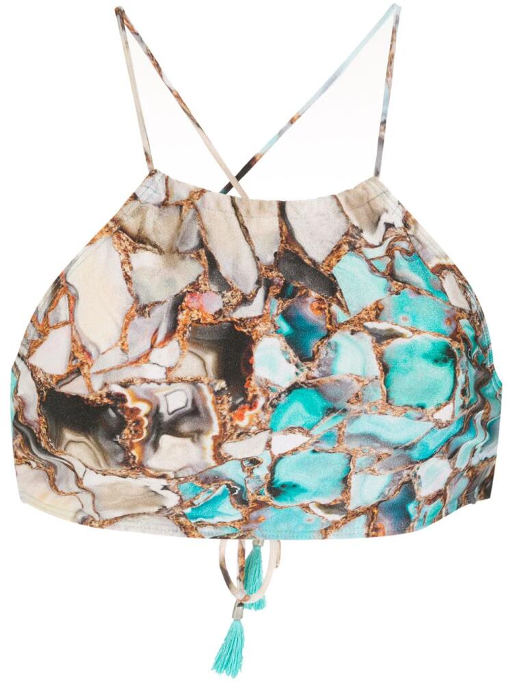 Lygia & Nanny Ilana marble-print bikini - Blue Cover