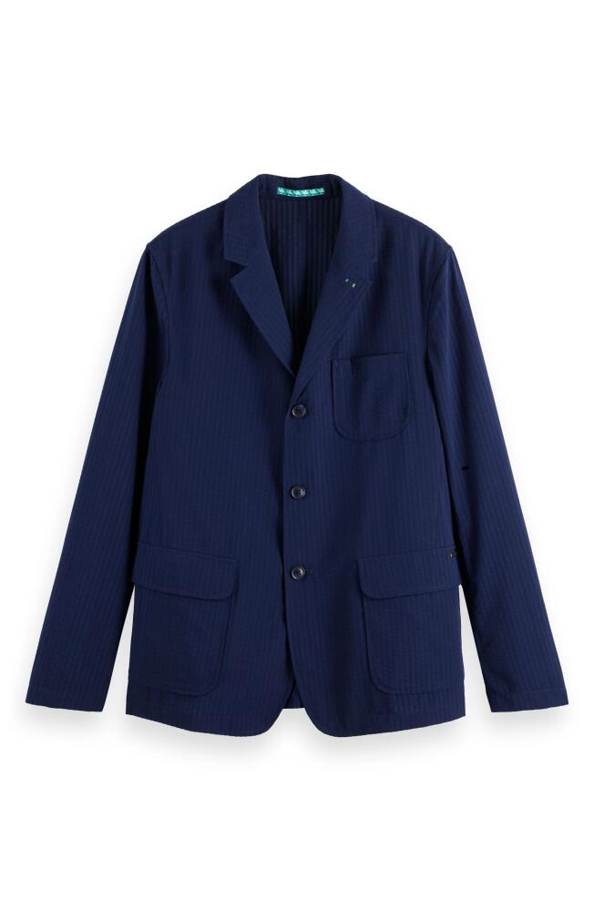 Scotch & Soda Relaxed Seersucker Blazer in Navy Blue Cover