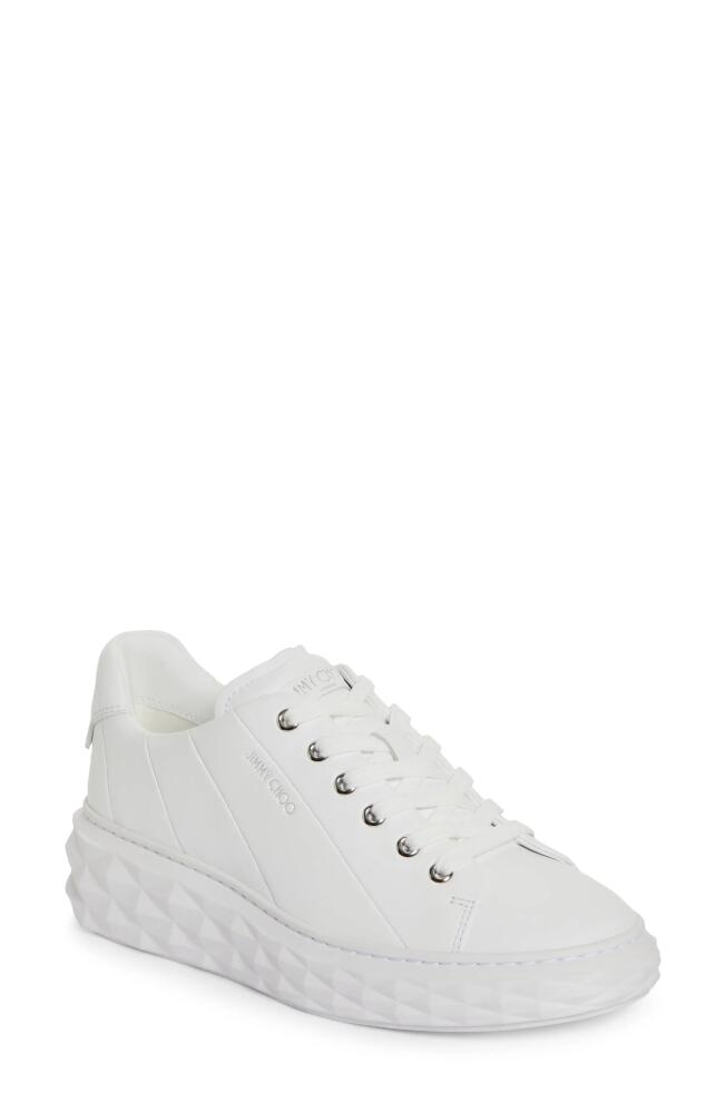 Jimmy Choo Diamond Light Maxi Platform Sneaker in White/White Cover