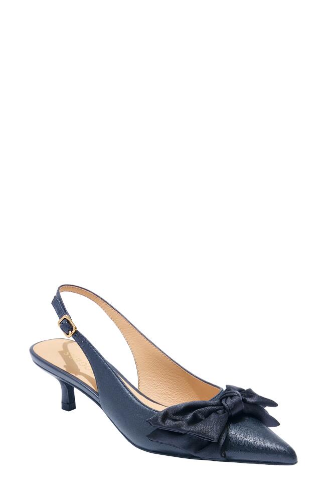 Jack Rogers Debra Pointed Toe Kitten Heel Slingback Pump in Midnight Cover