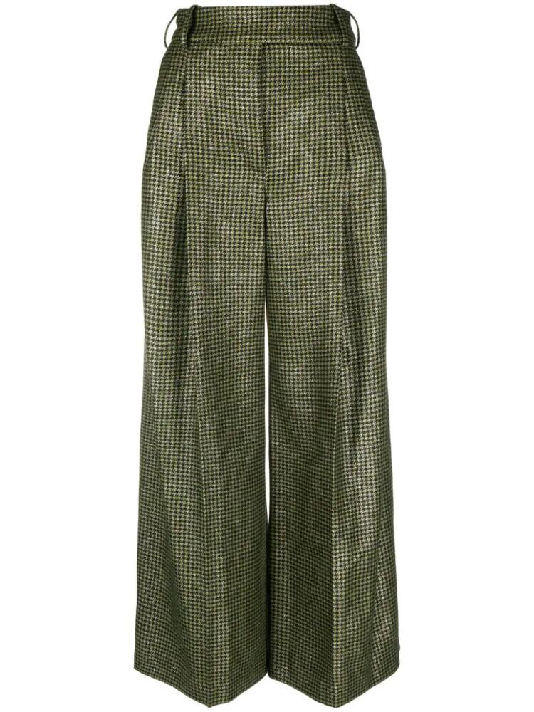 Alexandre Vauthier houndstooth-pattern palazzo pants - Green Cover