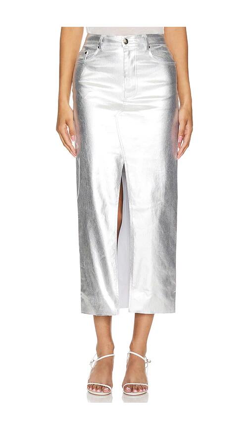 Lovers and Friends Naomi Maxi Skirt in Metallic Silver Cover