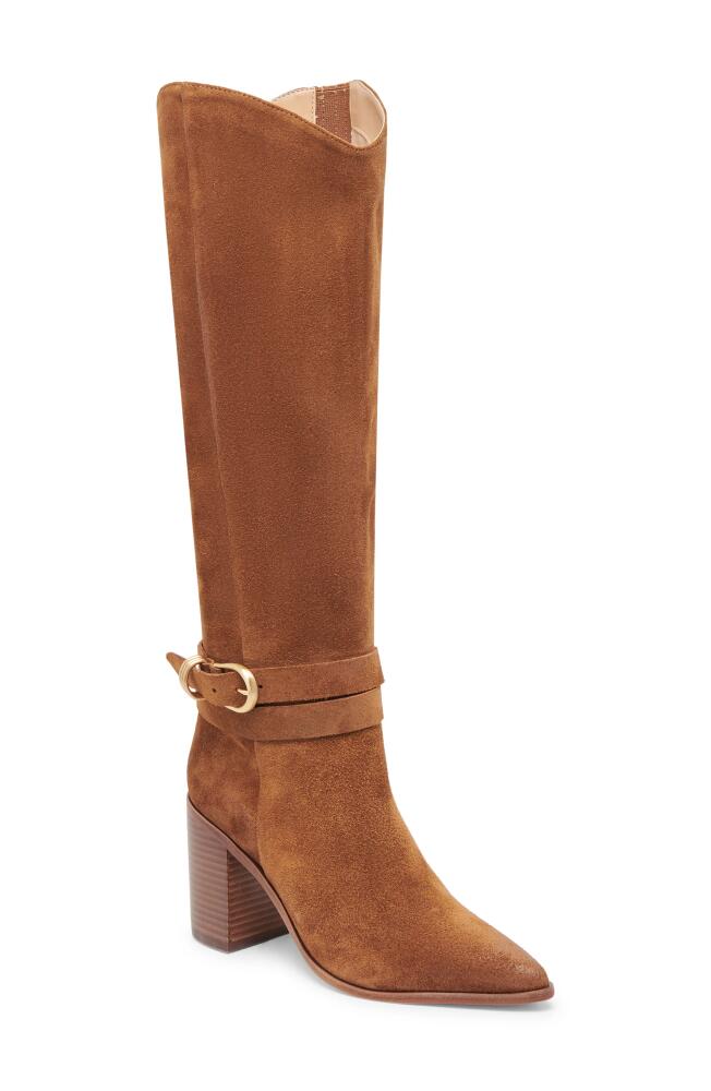 Dolce Vita Tyrone Pointed Toe Knee High Boot in Brown Suede Cover