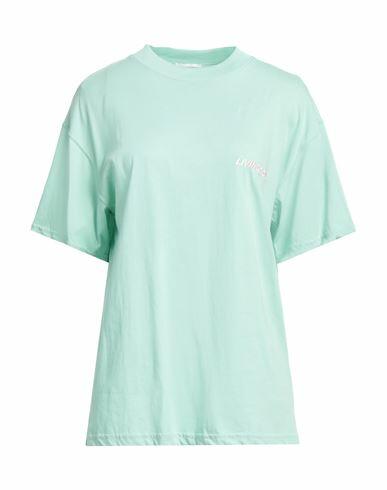 Livincool Woman T-shirt Light green Cotton Cover