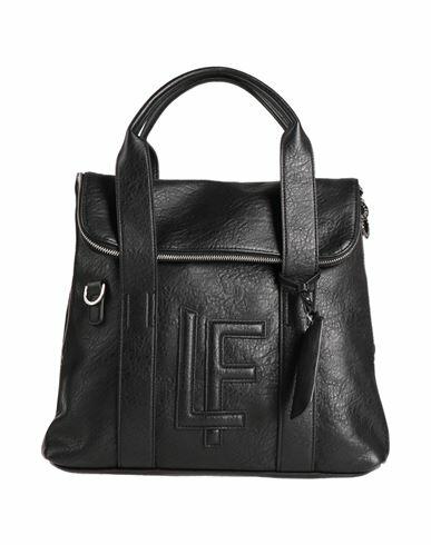 La Fille Des Fleurs Woman Handbag Black Leather Cover