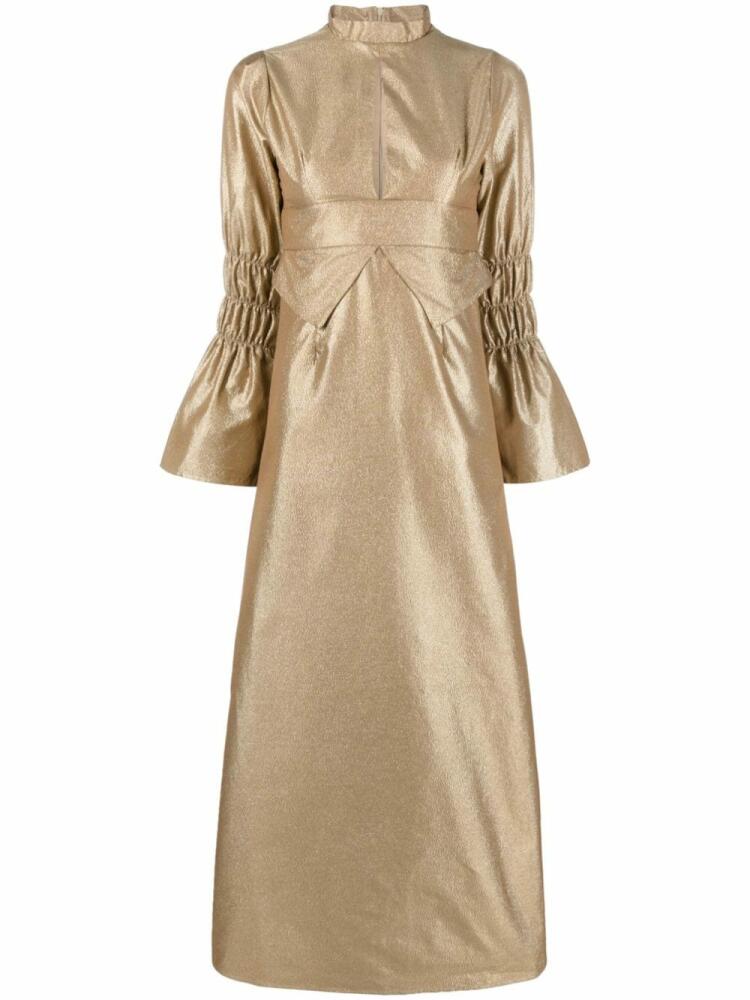 DESTREE Keith metallic-finish midi dress - Gold Cover