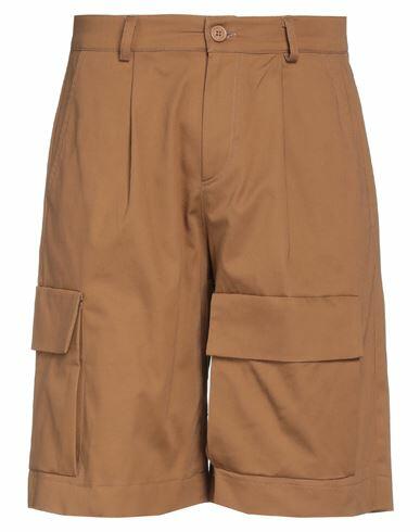 Family First Milano Man Shorts & Bermuda Shorts Camel Cotton, Elastane Cover