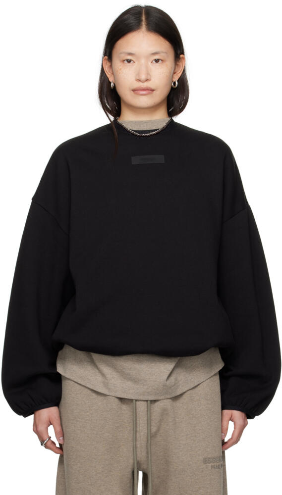 Fear of God ESSENTIALS Black Elasticized Sweatshirt Cover