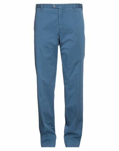 Fedeli Man Pants Slate blue Cotton, Lycra Cover