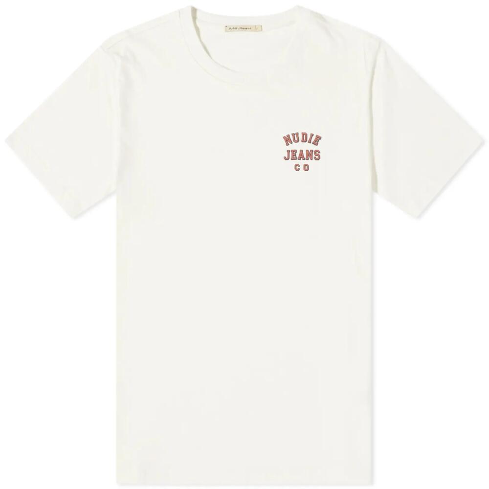 Nudie Jeans Co Men's Nudie Roy Logo T-Shirt in Off White Cover