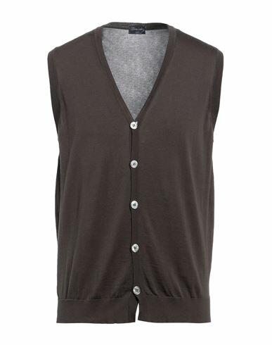 Drumohr Man Cardigan Dark brown Cotton Cover