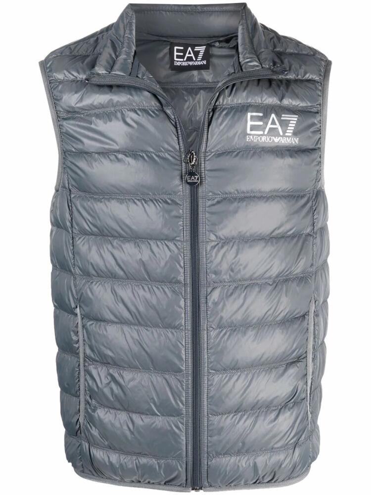 Ea7 Emporio Armani zip logo gilet - Grey Cover