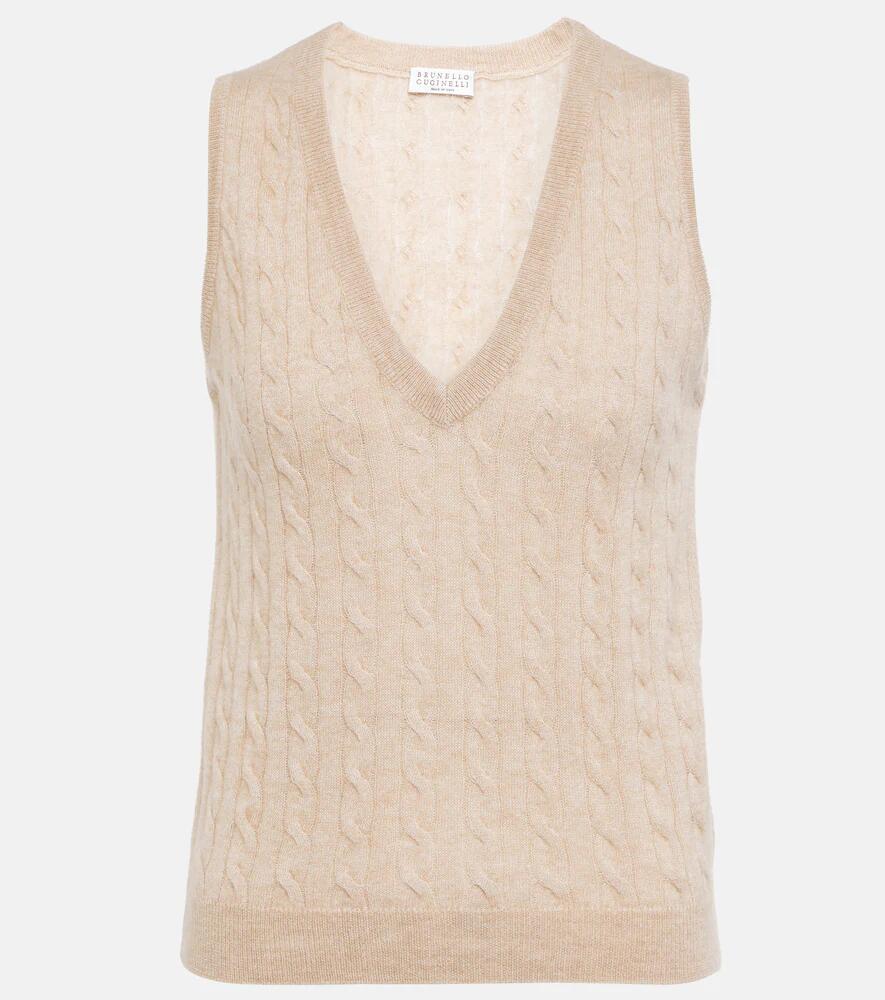 Brunello Cucinelli Cable-knit alpaca and cotton sweater vest Cover