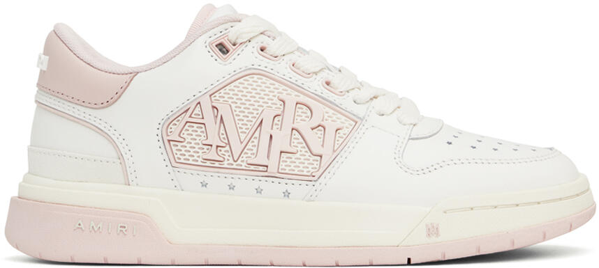 AMIRI White & Pink Classic Low Sneakers Cover