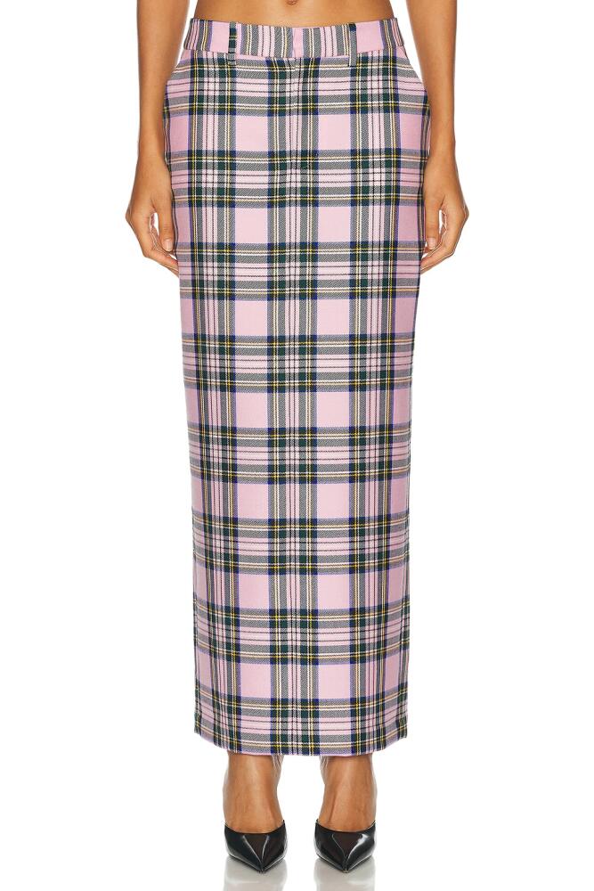 AREA Midi Skirt in Pink Cover