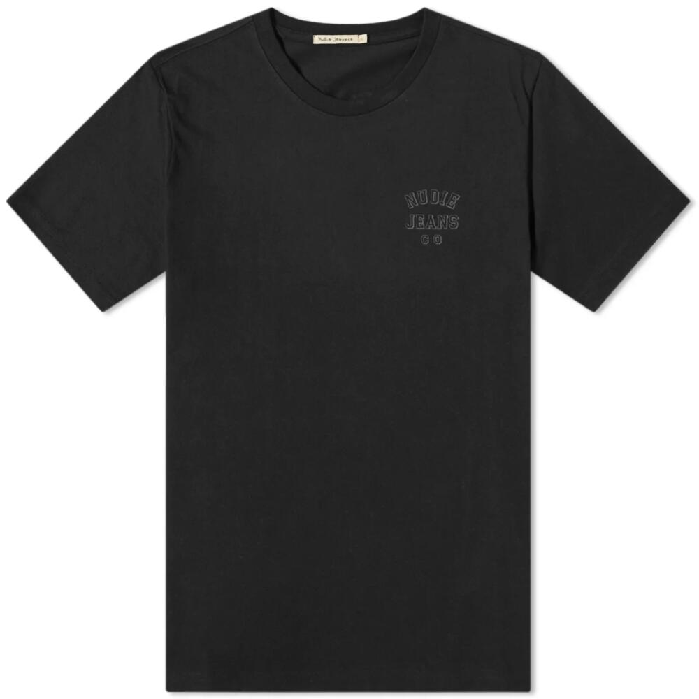 Nudie Jeans Co Men's Nudie Roy Logo T-Shirt in Black Cover