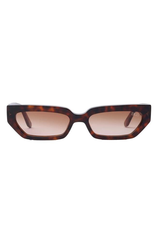 DEZI Lil Switch 55mm Rectangular Sunglasses in Fiery Tortoise /Sienna Faded Cover