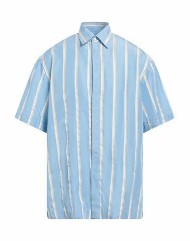 Dunhill Man Shirt Sky blue Lyocell, Silk, Cotton Cover