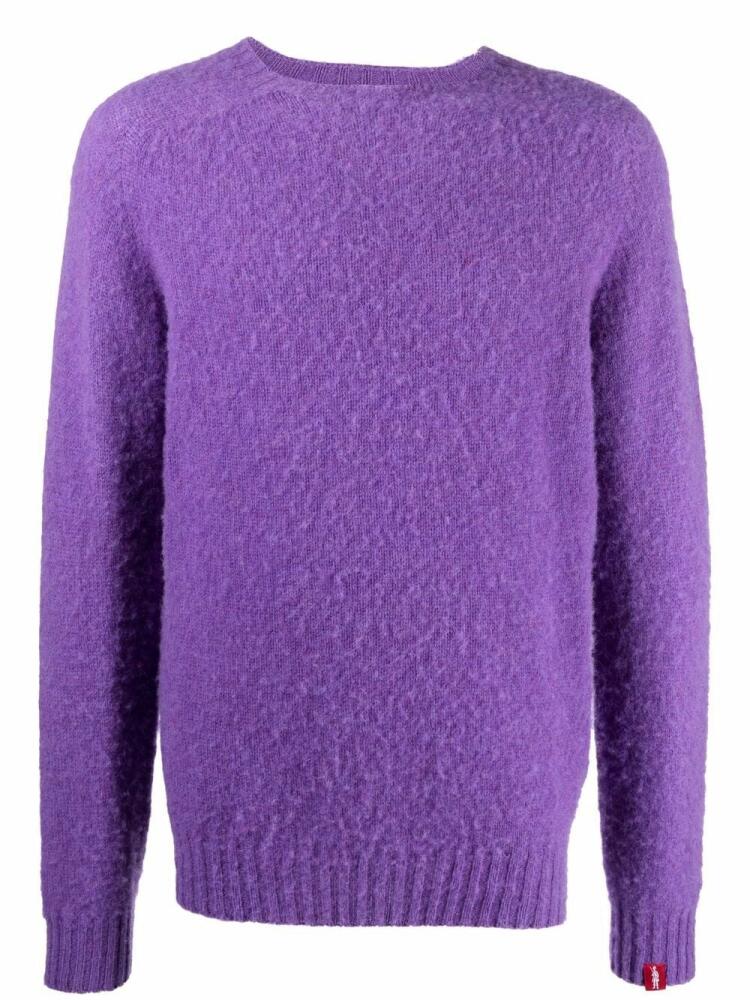 Mackintosh Hutchins crew neck jumper - Purple Cover