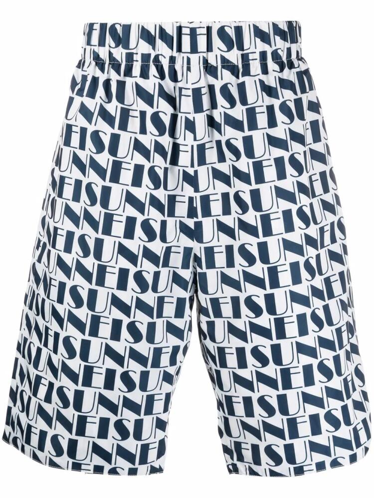 Sunnei logo-print reversible shorts - White Cover