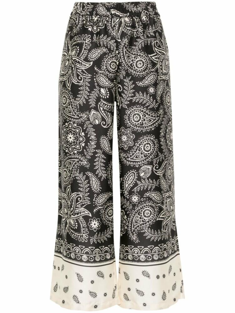 LIU JO paisley-print cropped trousers - Black Cover