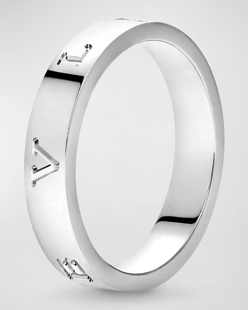 BVLGARI BULGARI BULGARI Plain Band Ring in 18K White Gold, EU 49 / US 5 Cover