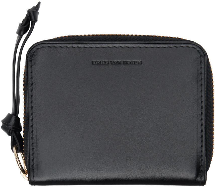 Dries Van Noten Black Square Leather Wallet Cover