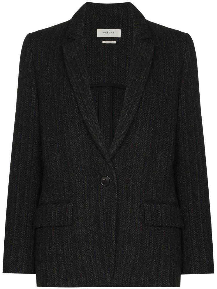 MARANT ÉTOILE Charly tweed single-breasted blazer - Black Cover