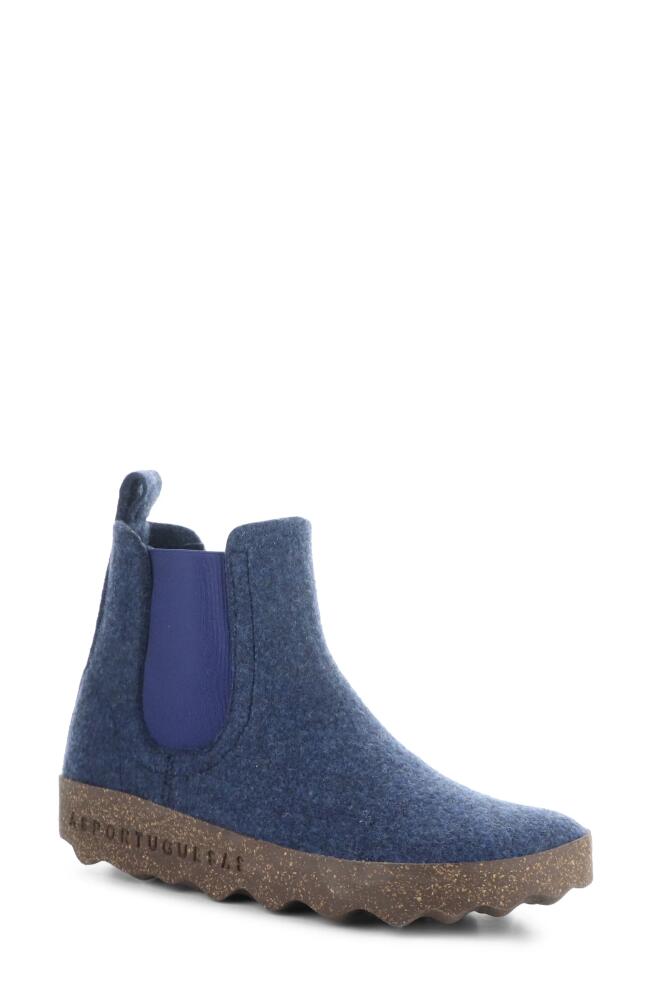 Asportuguesas by Fly London Caia Chelsa Boot in Blue Rewooly Cover