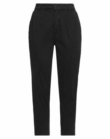 Take-two Woman Pants Black Cotton, Elastane Cover