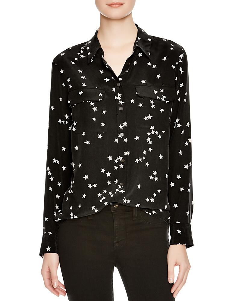 Equipment Slim Signature Long Sleeve Printed Silk Shirt Cover