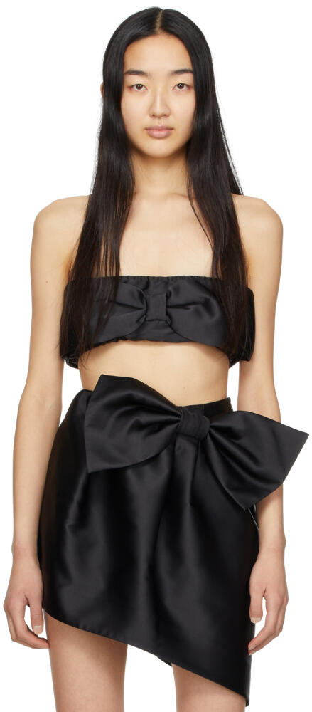 SHUSHU/TONG Black Bow Bandeau Tank Top Cover