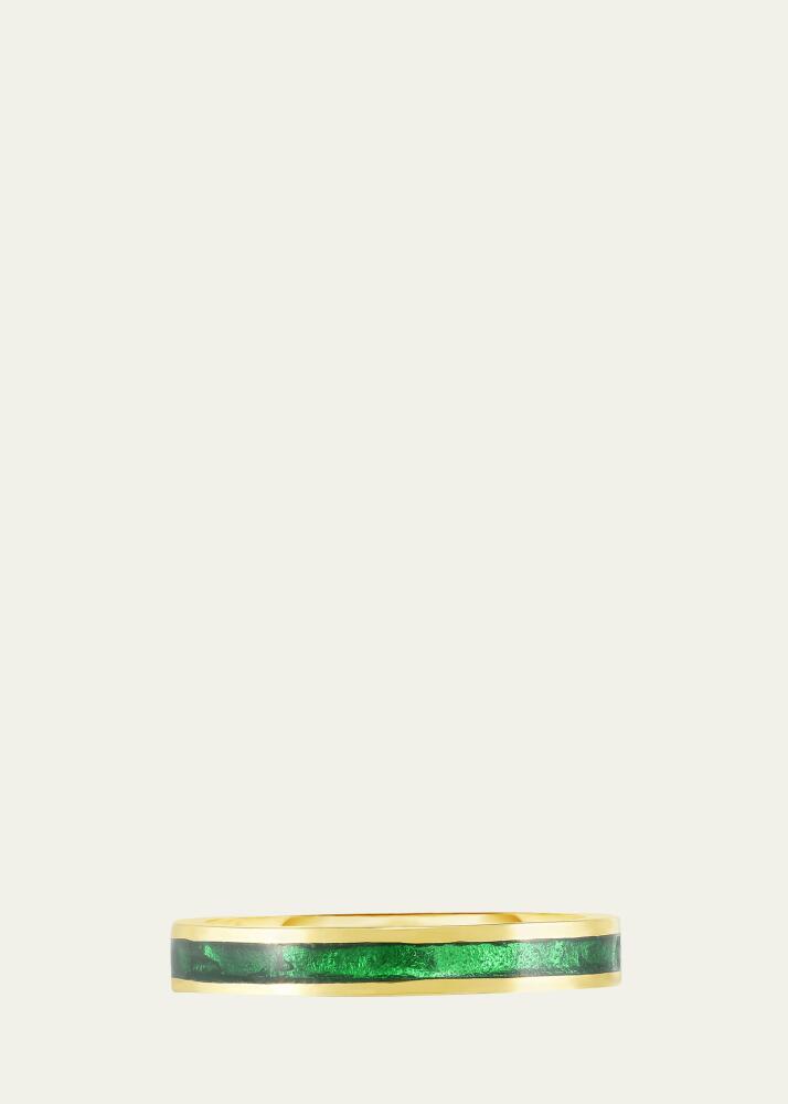 Audrey C. Jewels 18K Yellow Gold Enamel Stacking Band Ring, Size 5-8 Cover