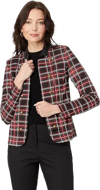 Tommy Hilfiger Prospect Plaid Band Jacket (Black Multi) Women's Clothing Cover