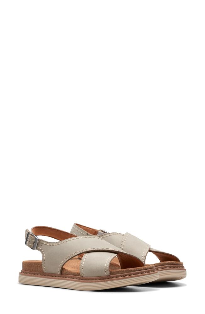 Clarks(r) Arwell Slingback Sandal in Stone Nubuck Cover