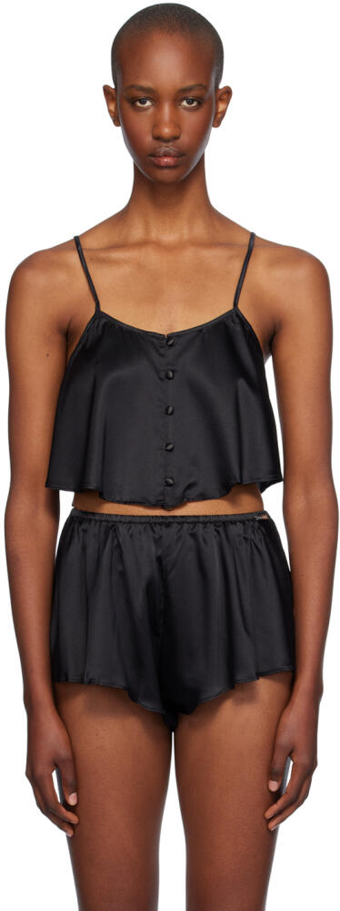 Fleur du Mal Black Luxe Flutter Camisole Cover