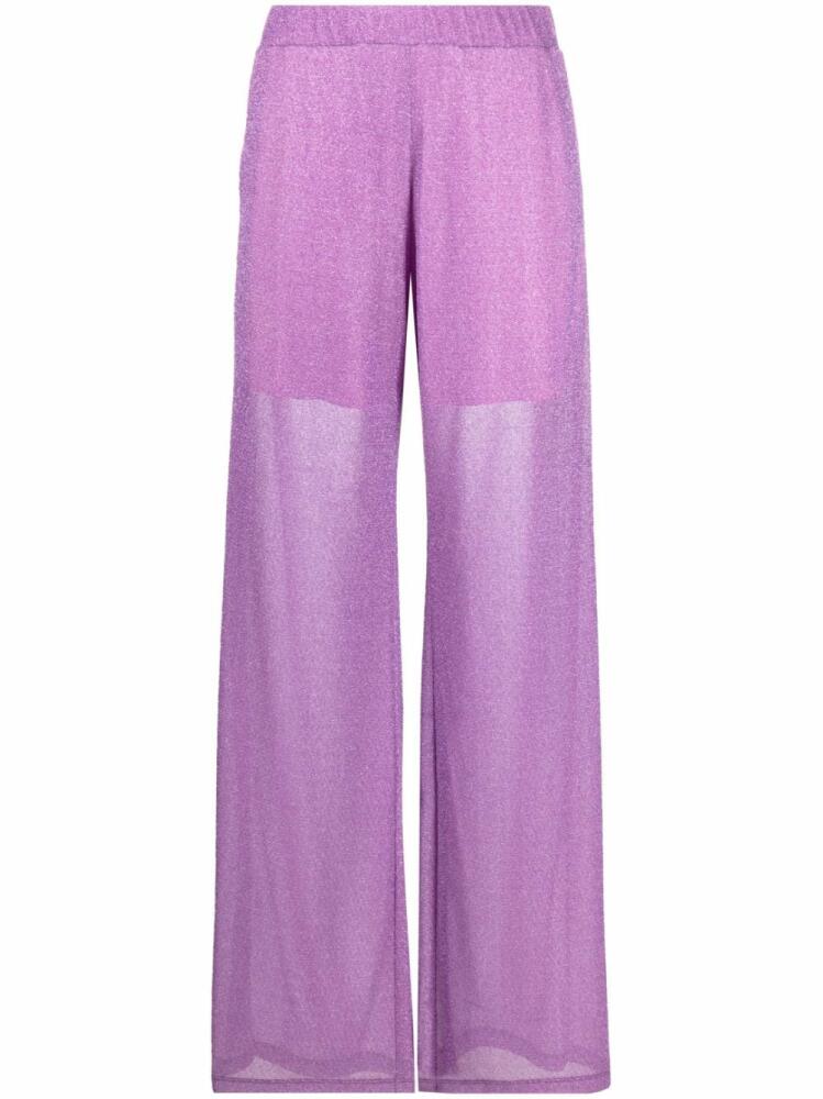 Amen metallic wide-leg trousers - Purple Cover