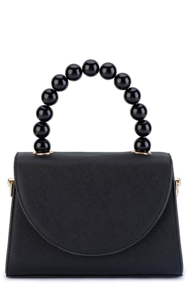 Olga Berg Wendy Acrylic Bead Top Handle Bag in Black Cover