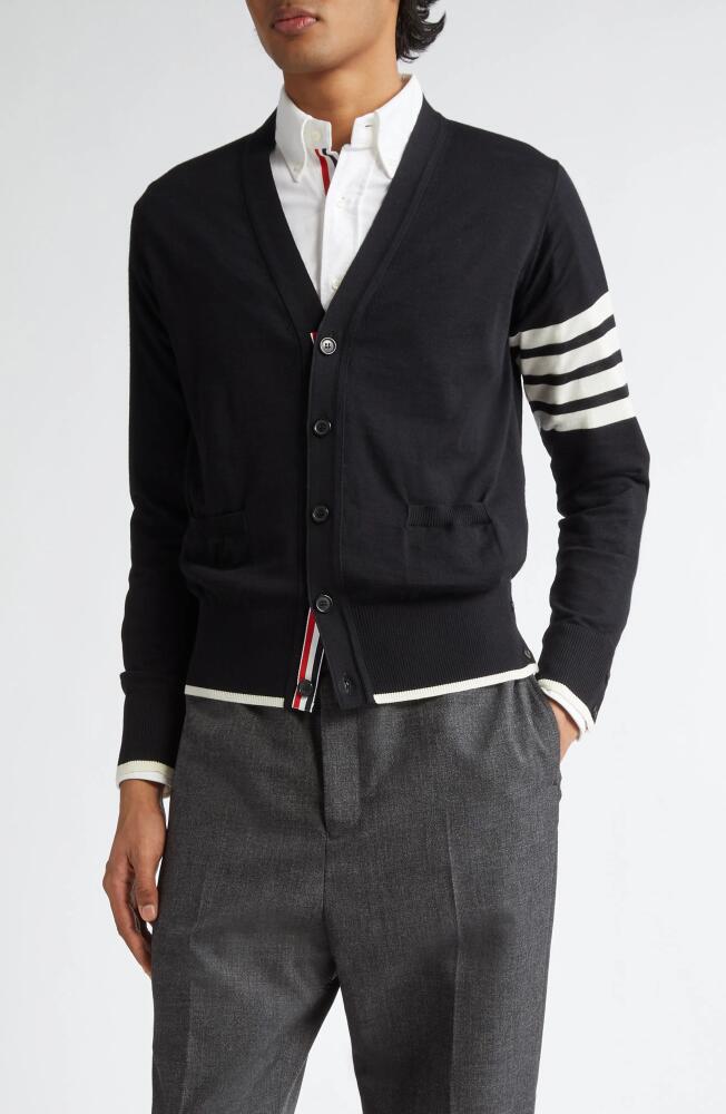 Thom Browne Virgin Wool Cardigan in Black Cover