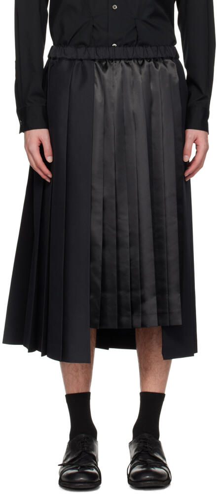 Black Comme des Garçons Black Pleated Midi Skirt Cover